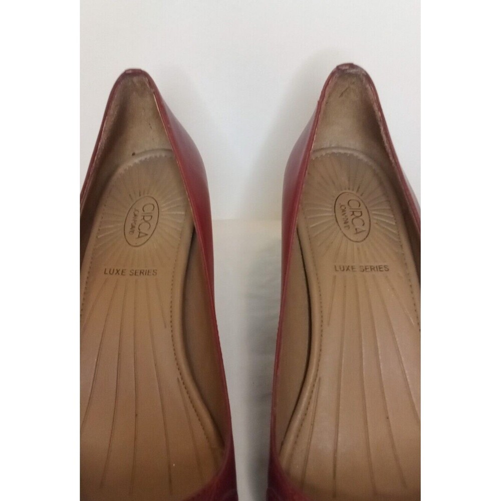 Red Leather Pumps Heels by Circa Joan & David Luxe Series Pointy Toe Size 6.5M - Picture 4 of 14